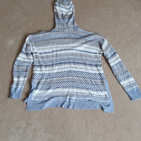 Oh MG! blue/grey/white striped sweater with hood - Picture 2 of 8